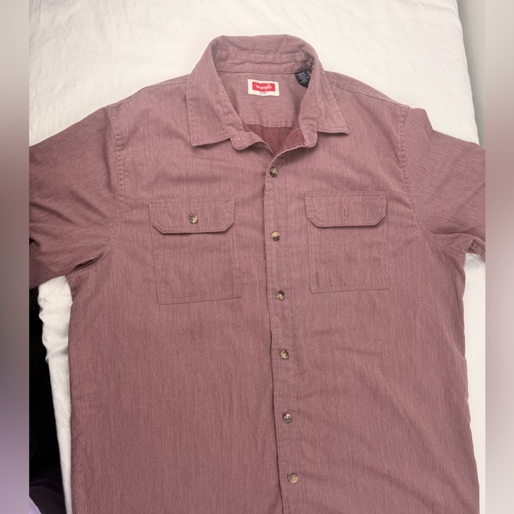 Wrangler Men's Dusty Rose Button-Down Shirt
